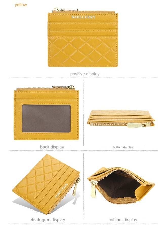 baellerry Women's Diamond Check Candy Colored Purse Driver's License Cover Mini Multi-card Holder Card Cover  - Image 3