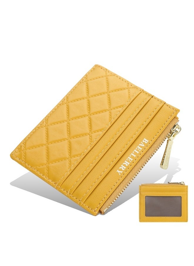 baellerry Women's Diamond Check Candy Colored Purse Driver's License Cover Mini Multi-card Holder Card Cover  - Image 1