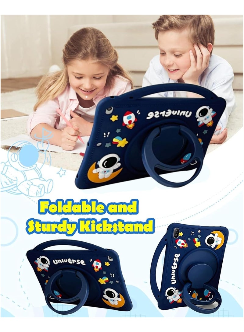 VKL Kids Case Compatible with Huawei MatePad SE 11" 2024, Cute Astronautobot Kids Tablet Cover with Pencil Holder, Shockproof Lightweight Handle Stand with Shoulder Strap Handle & Kickstand - Image 4