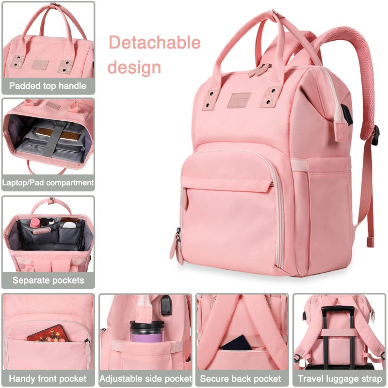 MAQTOIZ Women's Insulated Laptop Backpack Lunch Cooler Bookbag with USB Port for Women (15.6/14/13 Inch Laptop), Gift For Her - Image 5