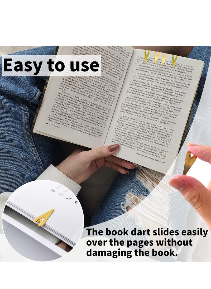 SYOSI - Book Markers, 3 Boxes Metal Bookmarkers, Book Darts Tin Stainless Page Markers for Students Best Gift for All Types of Readers, 12 Per Box Mixed Color - Image 1