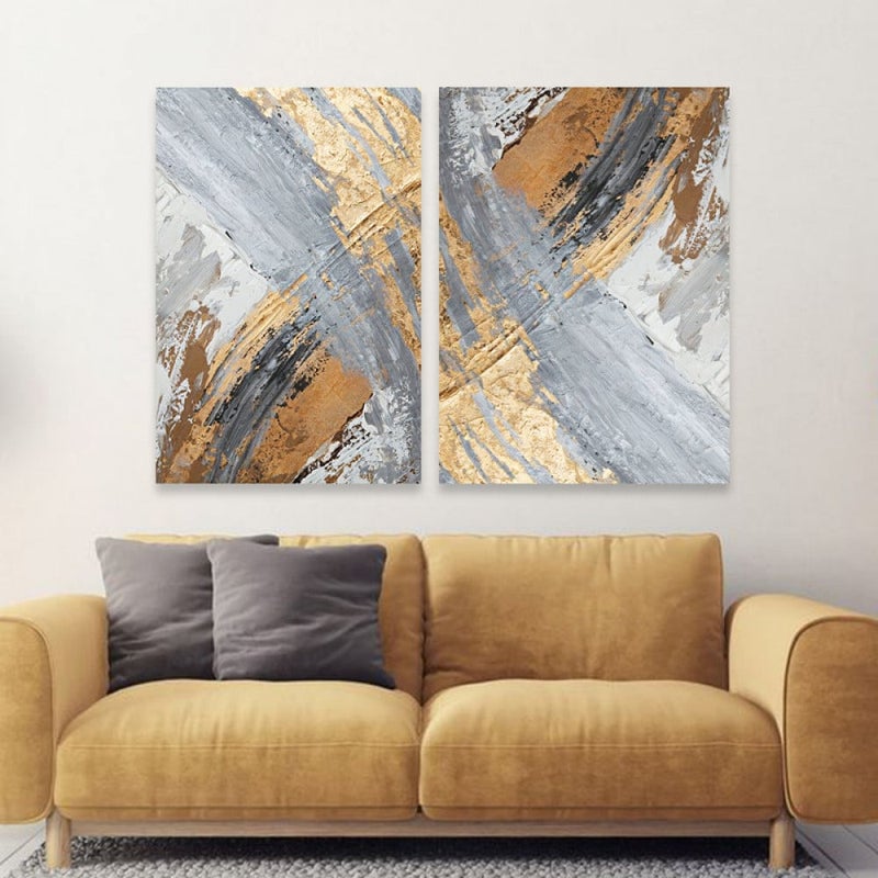 Marktna A double canvas painting with a modern design, total size 80 x 60 cm - Image 1