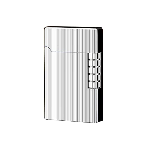 Malisseladi Soft Flame Lighter, Traditional Flame Cigar Lighter with Adjustable Flame Dial, Vertical Ignition Roller, Metal Drawing Lighter Sliver - Image 1