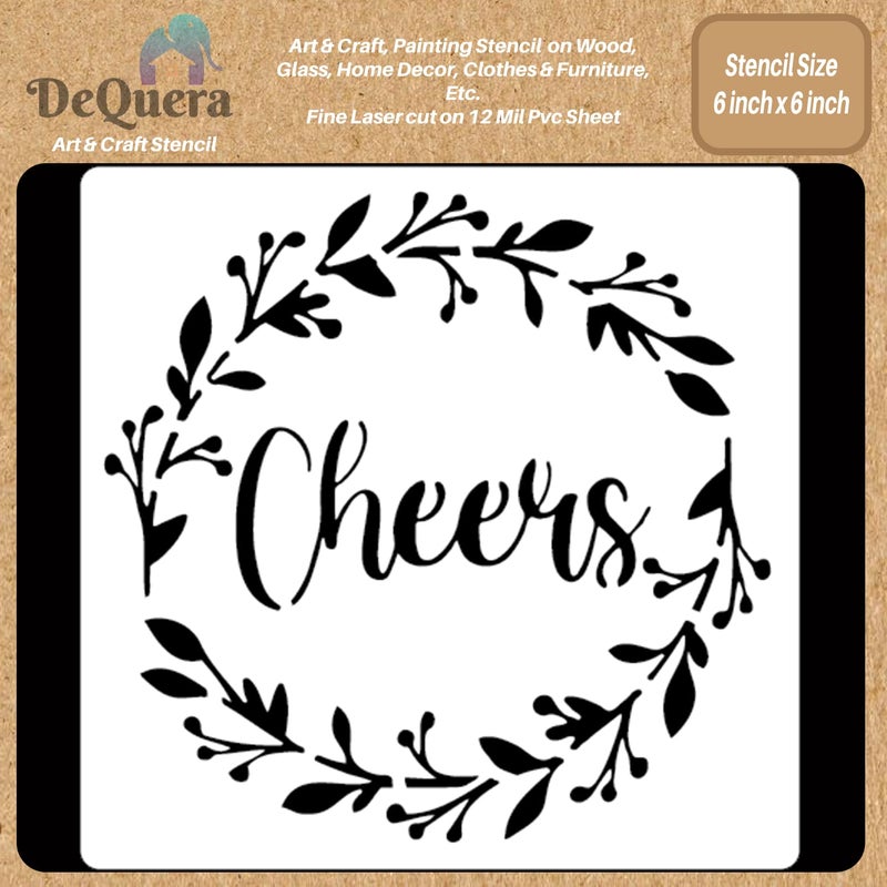DeQuera Art Craft Stencil for Painting on Wood Funiture Wall use for Home Dcor Wardrobe Dcor Living Room Bedroom Study Room Size 6 x 6 inch D45 - Image 2