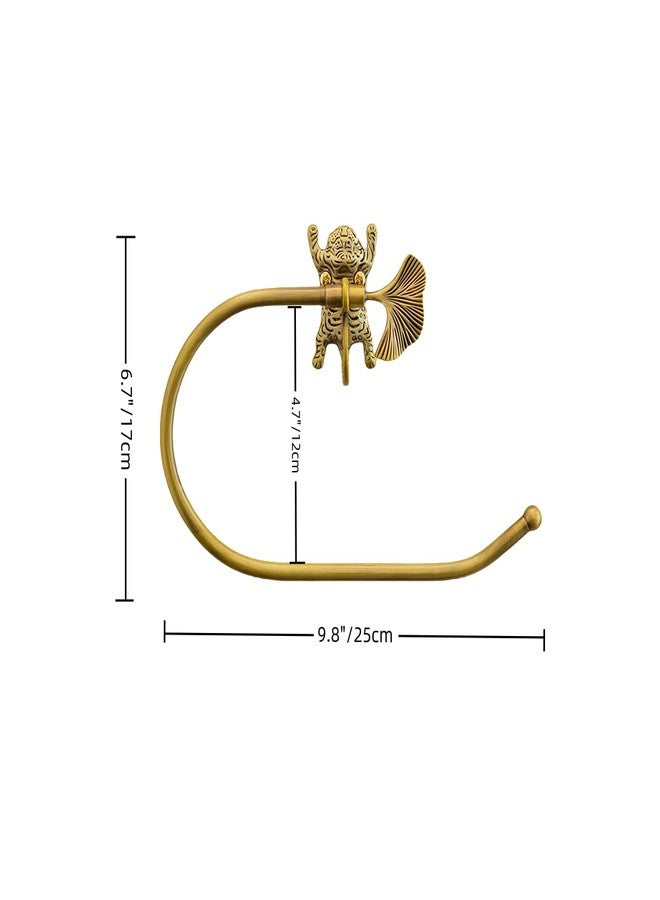 TerkCo Vintage Brass Towel Ring Holder,Decorative Hand Towel Rack with Tiger Design, Antique Brass Gold Wall Mounted for Kitchen, Bathroom Accessories (Gold) - Image 2