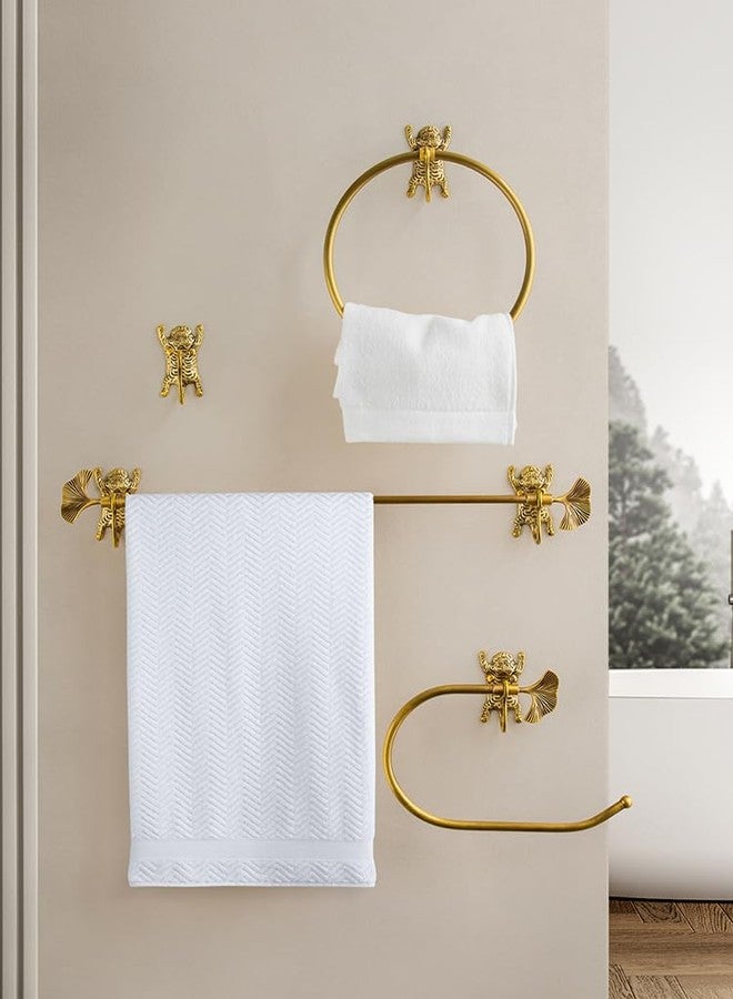 TerkCo Vintage Brass Towel Ring Holder,Decorative Hand Towel Rack with Tiger Design, Antique Brass Gold Wall Mounted for Kitchen, Bathroom Accessories (Gold) - Image 5