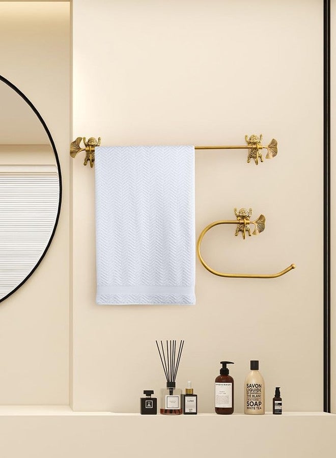 TerkCo Vintage Brass Towel Ring Holder,Decorative Hand Towel Rack with Tiger Design, Antique Brass Gold Wall Mounted for Kitchen, Bathroom Accessories (Gold) - Image 4
