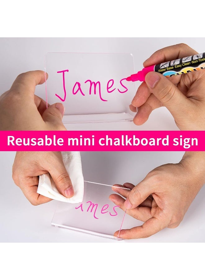TPGP 20 Pack Acrylic Mini Chalkboard Sign for Food, Clear Mini Tabletop Chalkboard Signs, Small Buffet Chalkboards Signs for Bakery, Birthday Parties, Message Board Signs, Buffet, Weddings and Retail  - Image 4