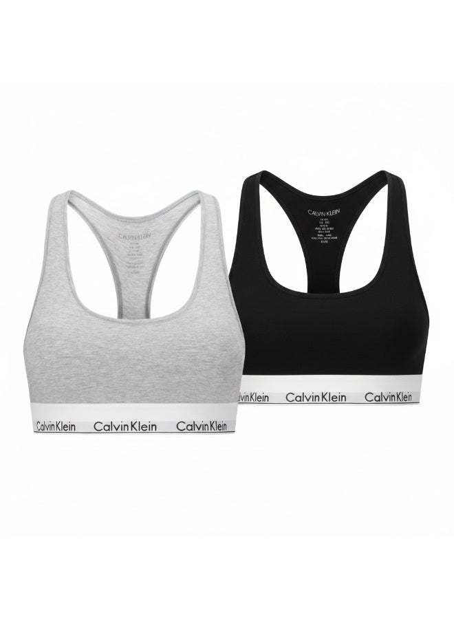 Women's 2-Piece Cotton Bra Set - Comfortable Sporty Design - Perfect for everyday wear and sports. - Size M