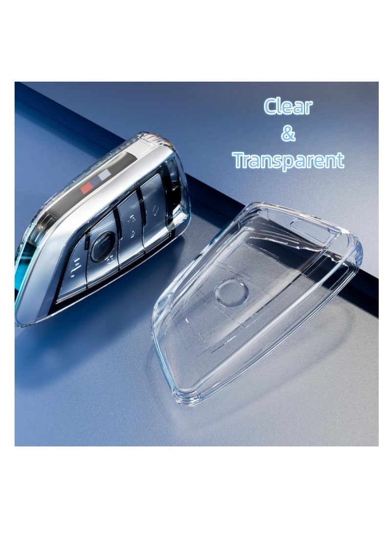 نوفولان غطاء مفتاح سيارة NOVOLAN، قطعتان، شفاف رفيع للغاية، تغطية كاملة، مظهر أصلي يحمي من الغبار والحطام، مناسب لطرازات BMW، بما في ذلك X3 وX1 وX5 وX6 والسلسلة 5 الجديدة (شفاف) - Image 4