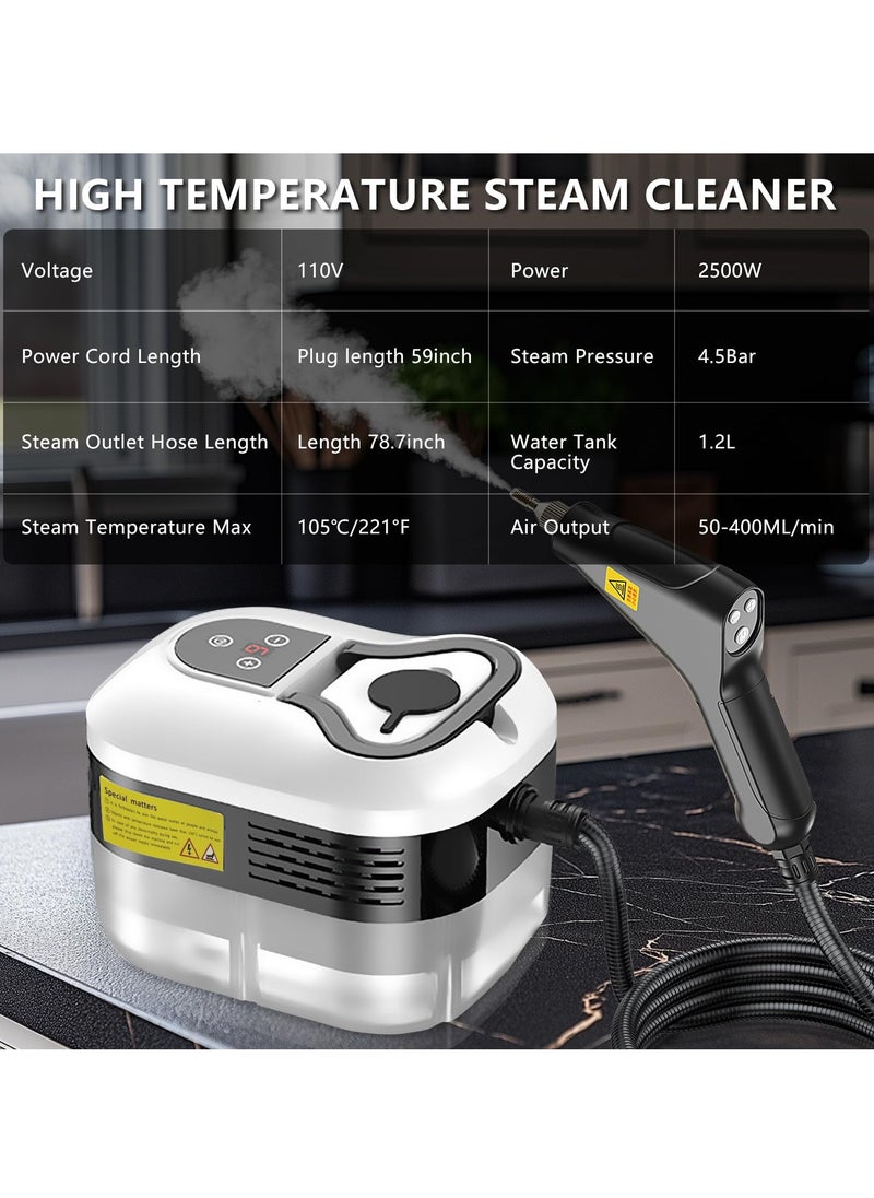 Handheld Steam Cleaner High Pressure Steamer Portable Steam Cleaning Machine for Home Use With 3 Brushes