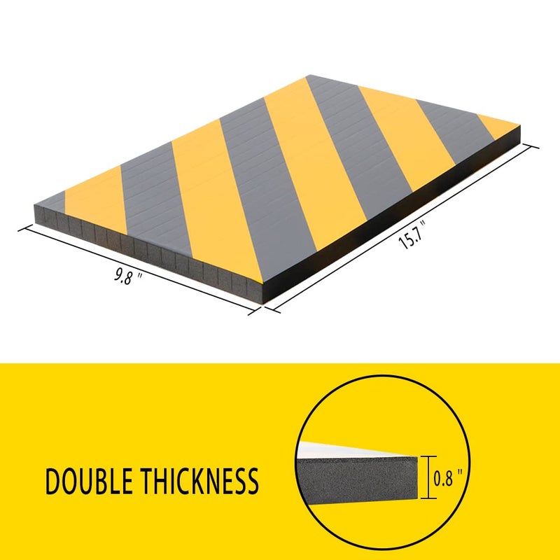 GUEQUITLEX Garage Wall Protector Foam Wall Column Guard for Parking Garages - Reflective Wall Edge Protector - 2 Pack Pole Guard - Wall Edge and Bumpers Guards - Image 2