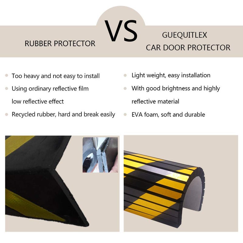 GUEQUITLEX Garage Wall Protector Foam Wall Column Guard for Parking Garages - Reflective Wall Edge Protector - 2 Pack Pole Guard - Wall Edge and Bumpers Guards - Image 3