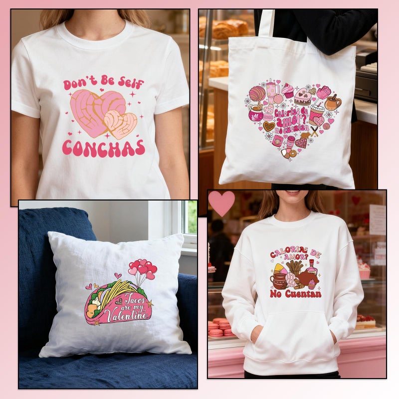 Shejdgart Dtf Transfers Ready to Press - 24 Pcs Valentines Day Iron on Patches for T-Shirts, Concha Mexican Iron on Stickers Heat Transfer Vinyl Decals for DIY Fabric Clothes Decor - Image 5