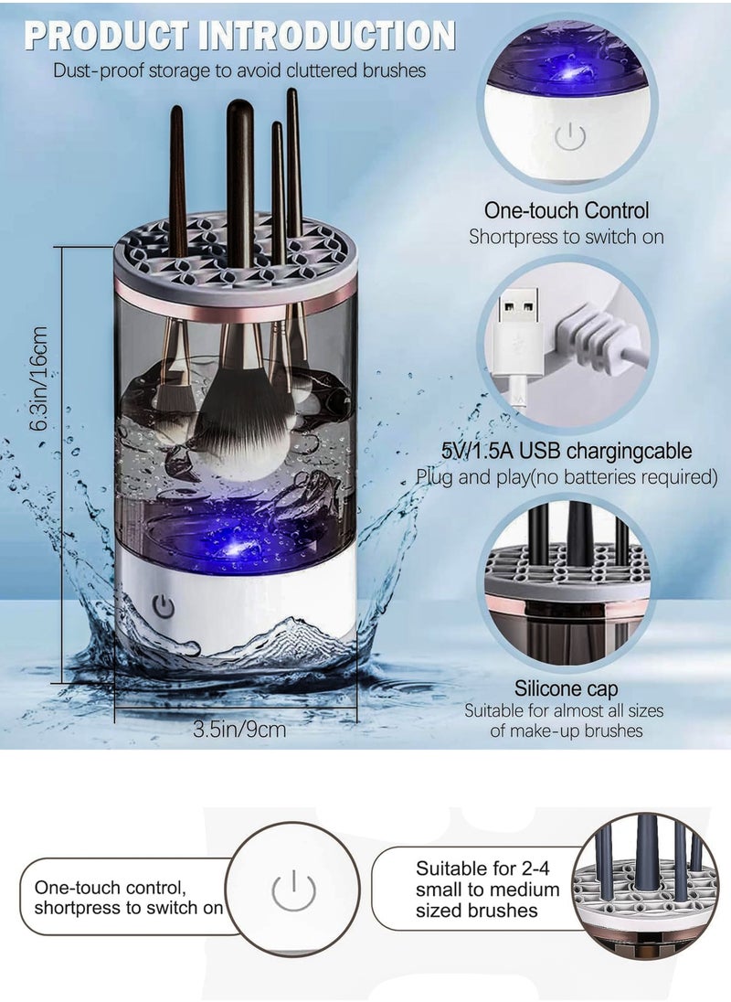 DBLEW Electric Super Fast Makeup Brush Cleaner Professional Universal Automatic Cosmetics Beauty Tools Deep Cleaning Machine Fit for All Size Makeup Brush Best Gifts for Women Girlfriend Wife Mom  - Image 2