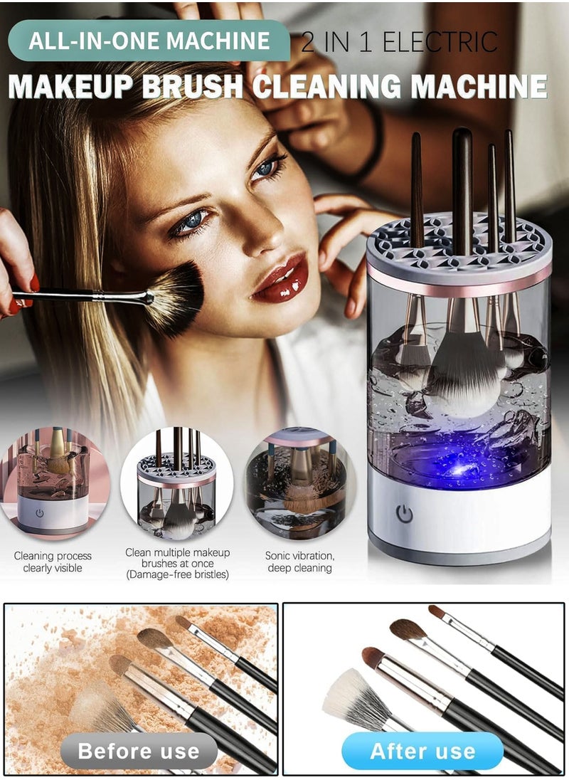 DBLEW Electric Super Fast Makeup Brush Cleaner Professional Universal Automatic Cosmetics Beauty Tools Deep Cleaning Machine Fit for All Size Makeup Brush Best Gifts for Women Girlfriend Wife Mom  - Image 5