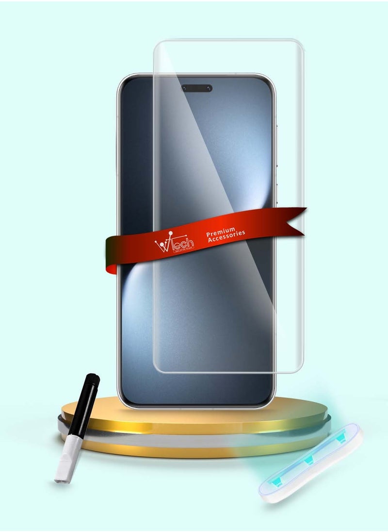 Wtech Honor Magic7 Pro 5G 2024 Premium Curved Edges UV Full Glue Full Cover Tempered Glass Screen Protector (MSGUCN) - Clear  - Image 1
