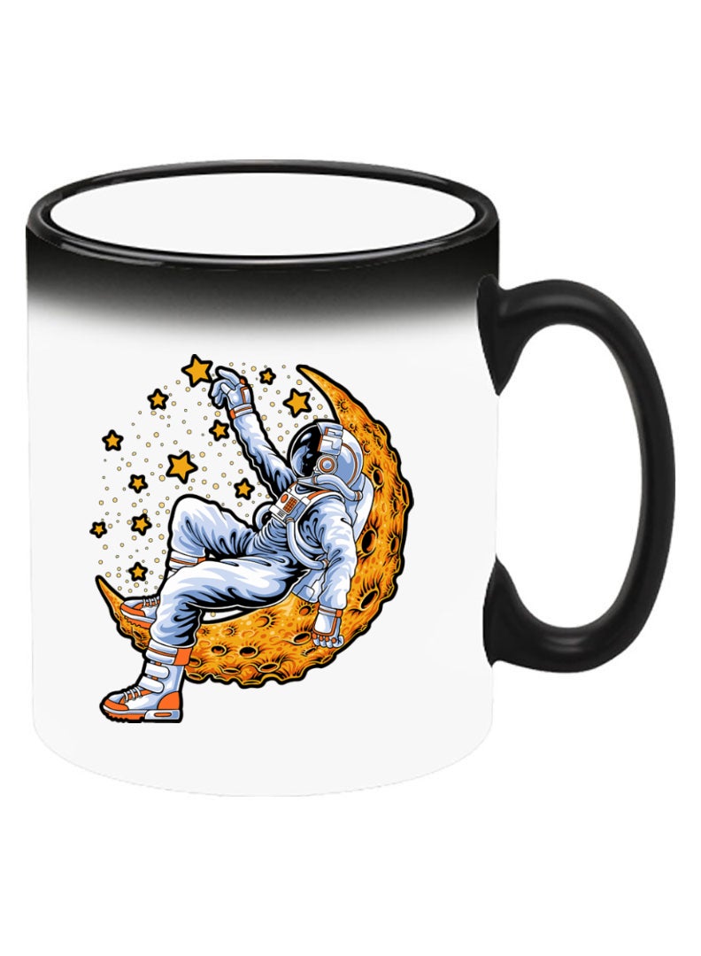 Theodor Color Changing Heat Sensitive Ceramic Mug, Image Revealed When HOT Liquid is Added! Astronaut lying on moon - Image 2