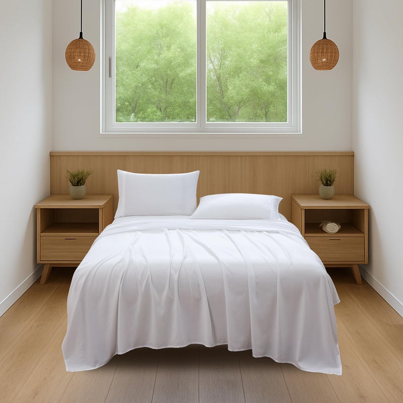Coleman Twin Sheets Set â€“ Durable Home Bedding with Outdoor Heart, Stylish & Reliable for Bedroom or Cabin â€“ Premium Solid Color, Built for Comfort, Style & Occasional Outdoor Use, White - Image 5
