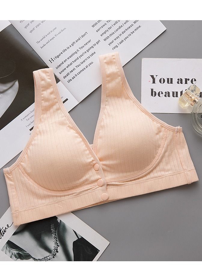 Loquat Comfy Thin Cup Front Button Nursing Bra Pregnancy Underwear Beige 