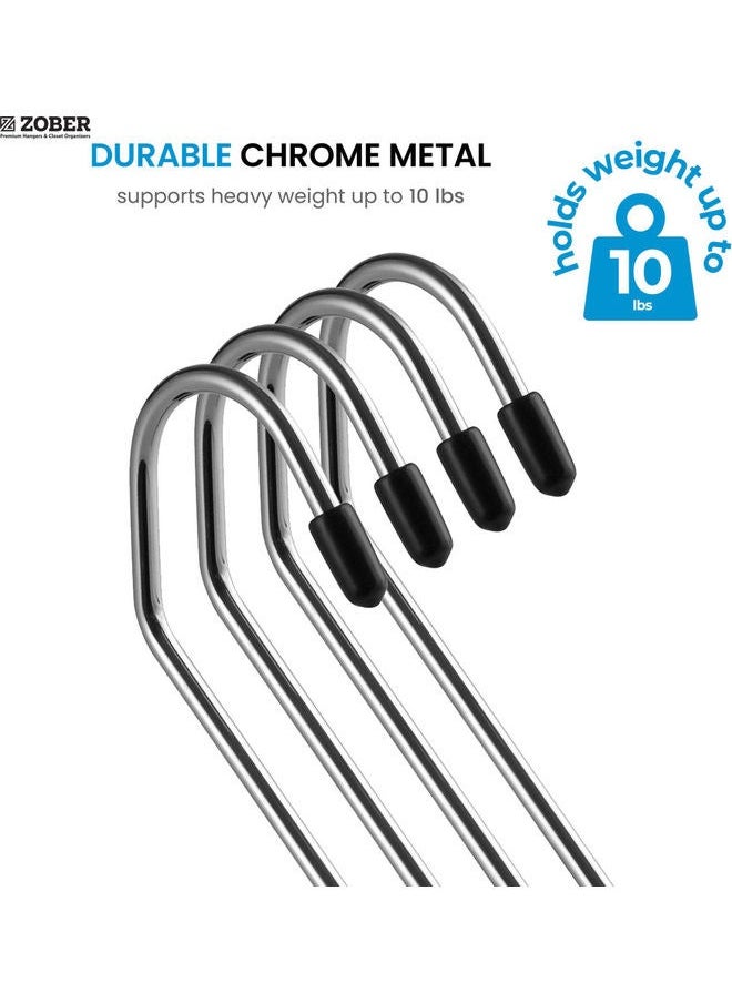 Arabest 40-Piece Non-Slip Slack/Trousers Anti-Rust Chrome Metal Hangers Black/Silver 35.5x17cm  - Image 4