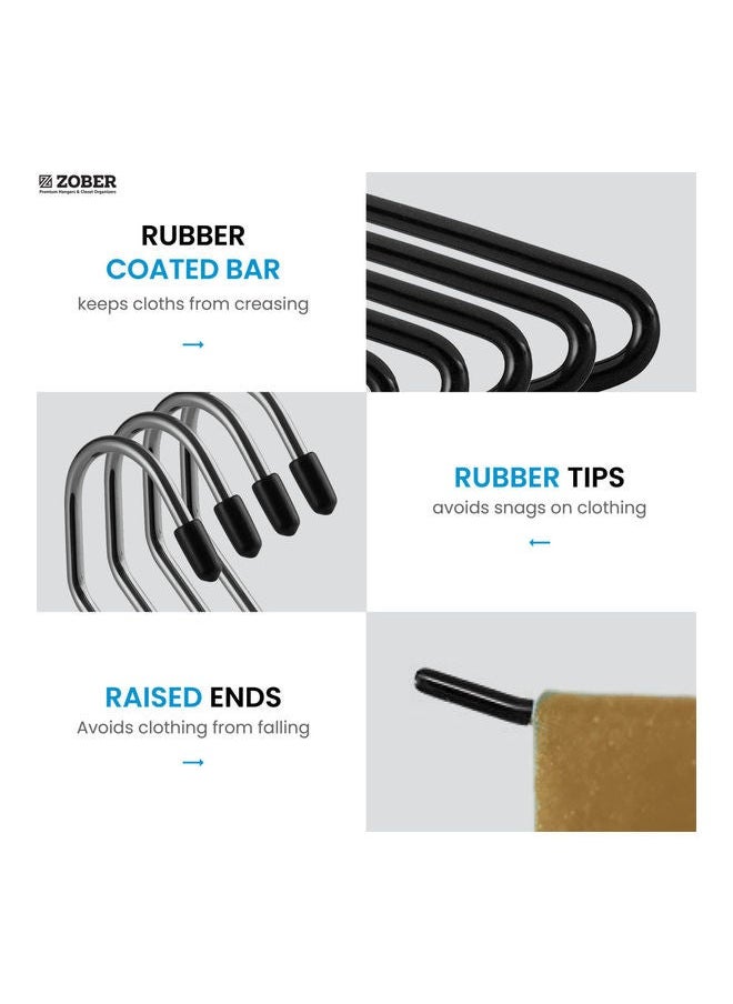 Arabest 40-Piece Non-Slip Slack/Trousers Anti-Rust Chrome Metal Hangers Black/Silver 35.5x17cm  - Image 5