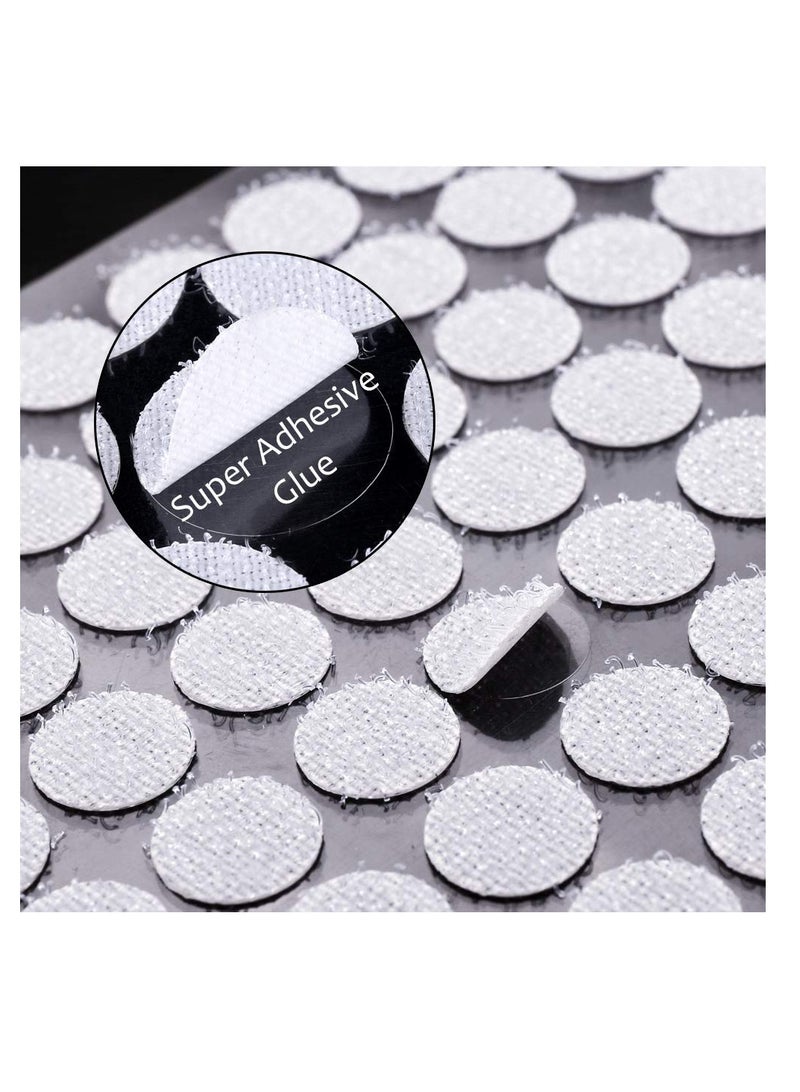 Self Adhesive Dots, Tapes Sticky Back Coins Dots with Hook and Loop Velcro Round Pads, 15mm Diameter Strong Waterproof Round Dot, Dots with Adhesive for Home Office School 300Pcs 150 Pairs - Image 2