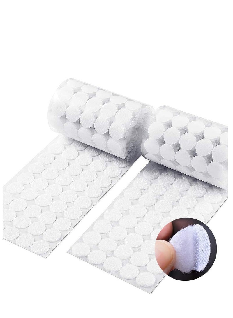 Self Adhesive Dots, Tapes Sticky Back Coins Dots with Hook and Loop Velcro Round Pads, 15mm Diameter Strong Waterproof Round Dot, Dots with Adhesive for Home Office School 300Pcs 150 Pairs - Image 1
