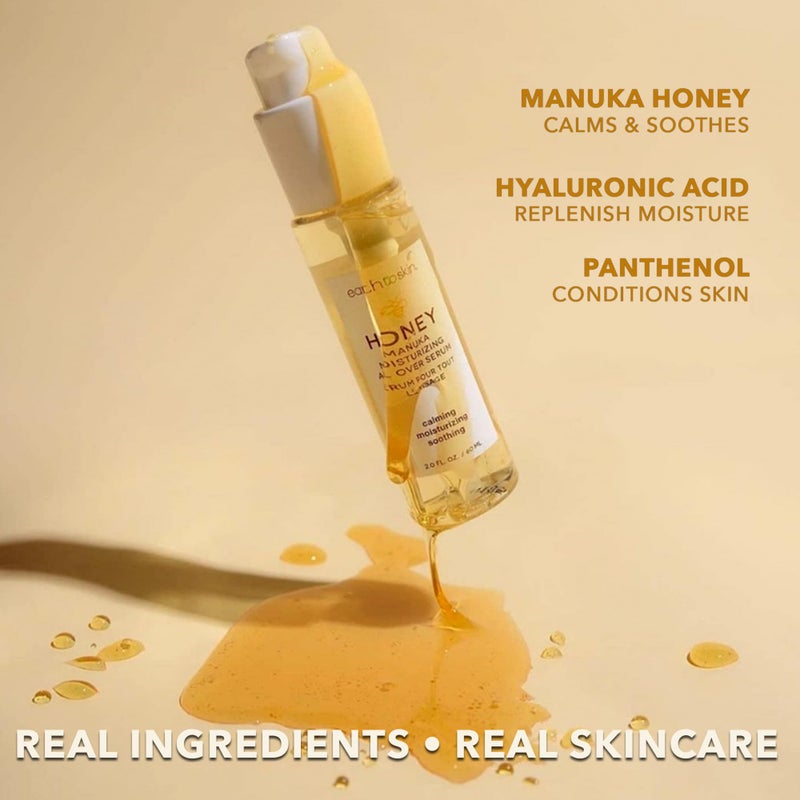 Earth To Skin Honey Manuka All Over Serum â€“ Hydrating Serum for Face, Neck & Eye Area with Hyaluronic Acid & Panthenol â€“ 2.0 fl oz - Image 3