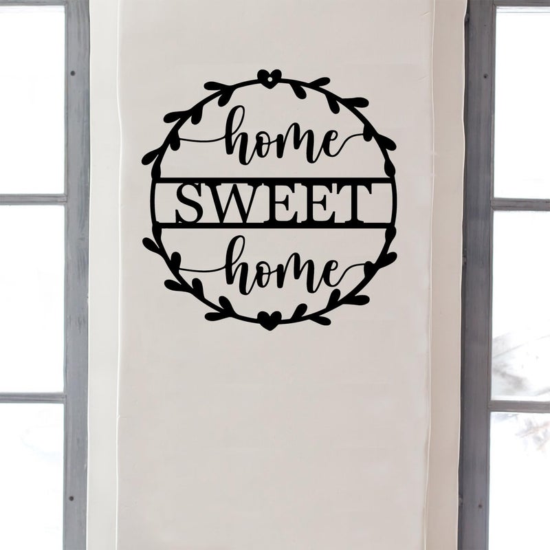 Yuzhuo Metal Home sweet home Sign Wall Art Decor for Gift Present Indoor Home Bedroom Living Room Decorations (Black 28 x 28 cm) - Image 4