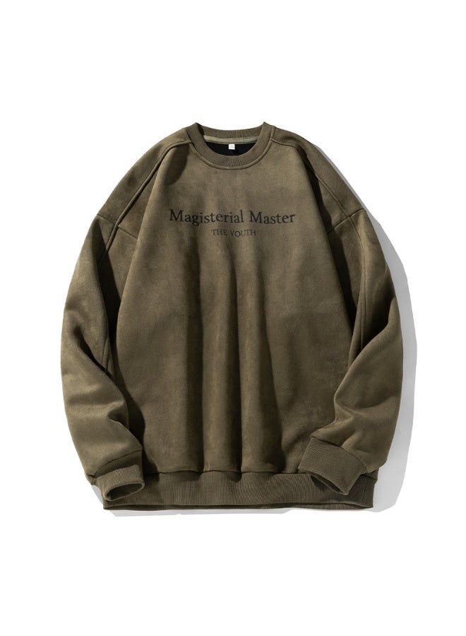 NIBEMINENT Sweatshirt Printed Round Neck Pullover Men's  Autumn Winter Warm Coats Fashionable Design Hoodies - Image 1