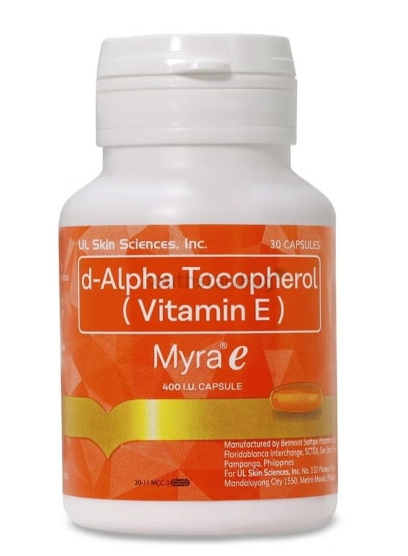 Myra E d-Alpha Tocopherol Vitamin E Myra e 400 I.U.30CAPSULE - Image 2