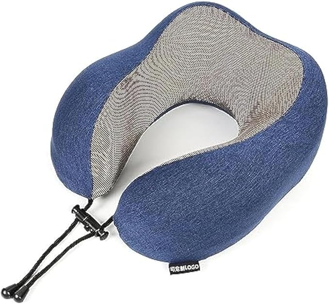 Harmony Home Travel Pillow – Pure Memory Foam Neck Pillow, Blue  Airplane Sleeping Support for Neck & Head, Ideal for Travel, Home & Office