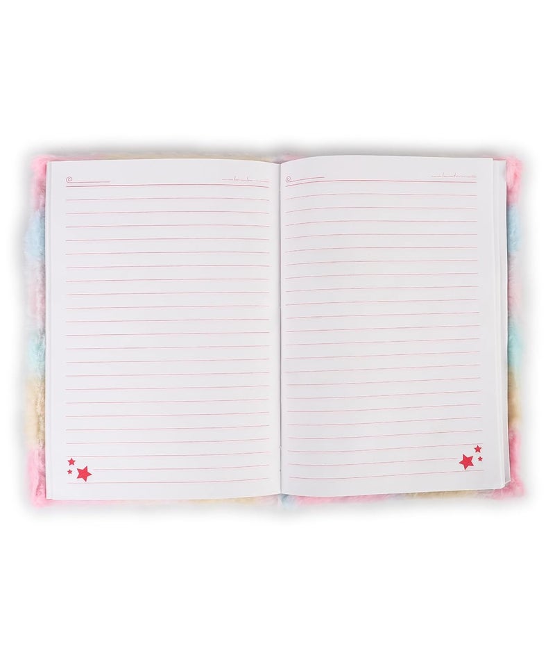 JIADA Unicorn A5 Soft Fur Fabric Diary/Personal Notebook - Pink - College/School - 80 - Image 2