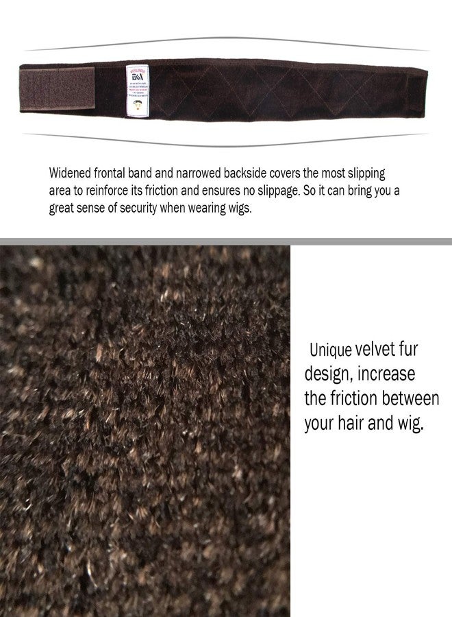 GEXWORLDWIDE GEX Wig Grip Band 2 Pack Flexible Velvet Scarf Head Hair Wig Band Adjustable Band, Color Dark Brown & Beige - Image 5
