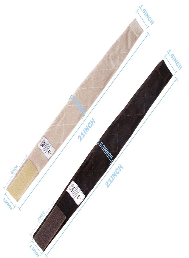 GEXWORLDWIDE GEX Wig Grip Band 2 Pack Flexible Velvet Scarf Head Hair Wig Band Adjustable Band, Color Dark Brown & Beige - Image 2