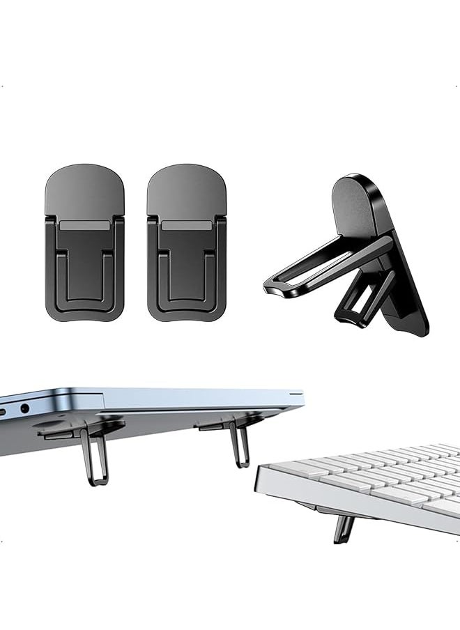 X spring Foldable Laptop Stand 2 Pcs Portable Keyboard Riser Self Adhesive Mini Laptop Stand Invisible Computer Keyboard Stand For Desk Laptop Feet Compatible With Various Models.  - Image 1