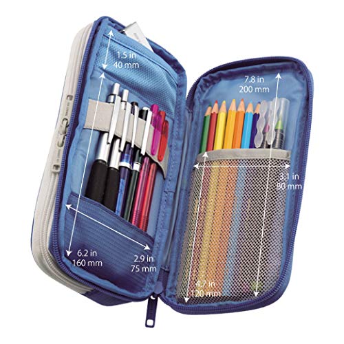 LIHIT LAB Double Pen Case, Large, 4.1 x 8.7", Orange (A7661-4) - Image 2