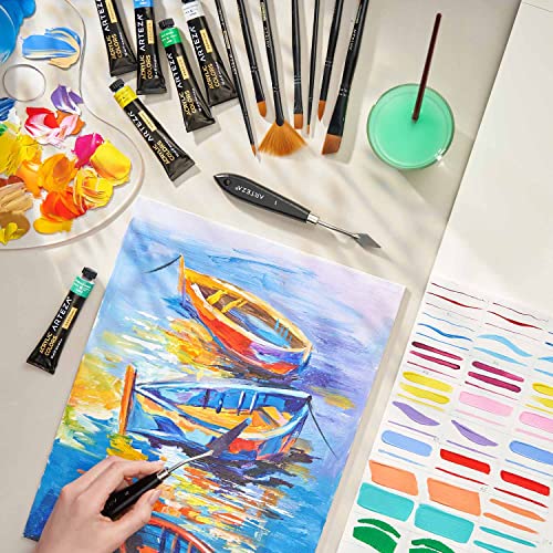 ARTEZA Canvas Boards for Painting, 11 x 14 Inches, Pack of 14, Blank White Canvas Panels for Acrylic, Oil, Gouache & Tempera Painting - Image 5