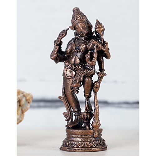 Bhimonee Decor Handmade Copper Bhu Varaha Lakshmi Idol | 2 Inches | Patina Antique Finish - Image 5