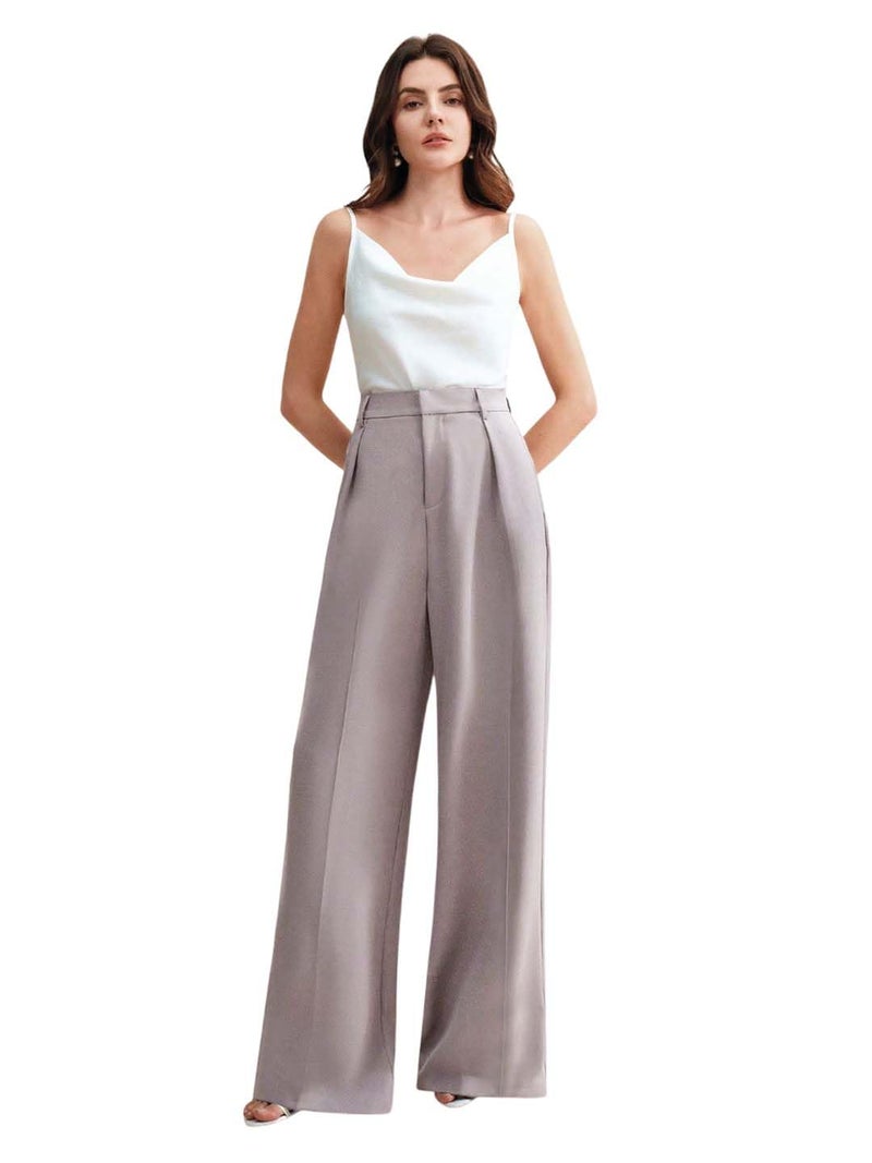 KOTTY Women's TR Fabric Dust Pink Wide Leg Trousers(Pink,32)_KTTWOMENSPANT855XL - Image 1