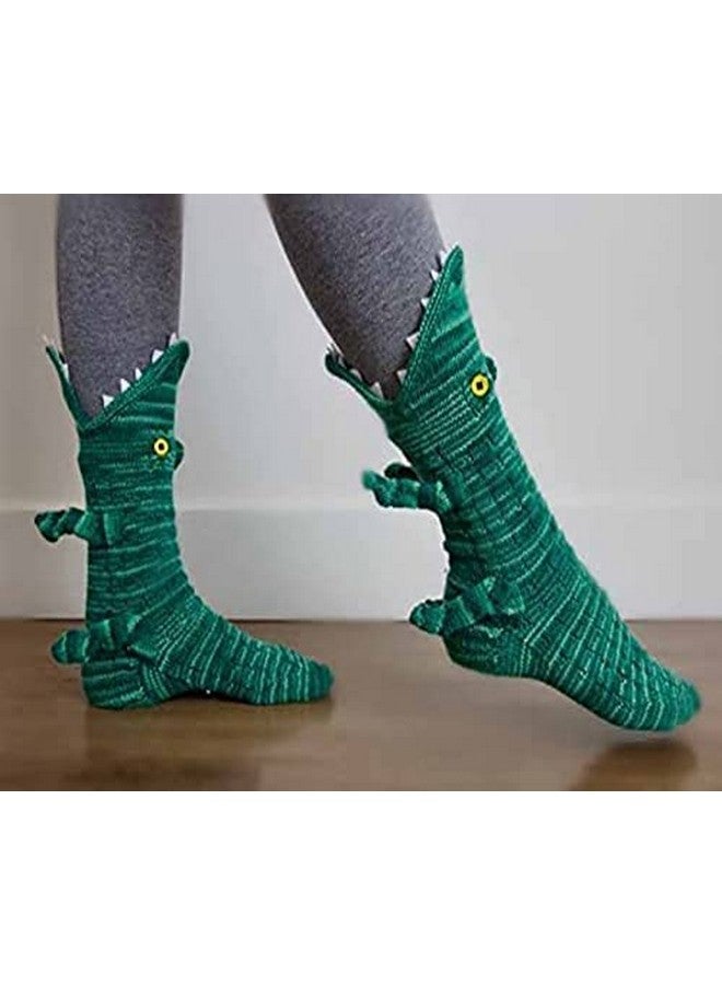 Honganda Funny Animal Socks for Women - Novelty Alligator & Shark 3D Knit Socks (US, Alpha, One Size, Regular, Christmas) - Image 1
