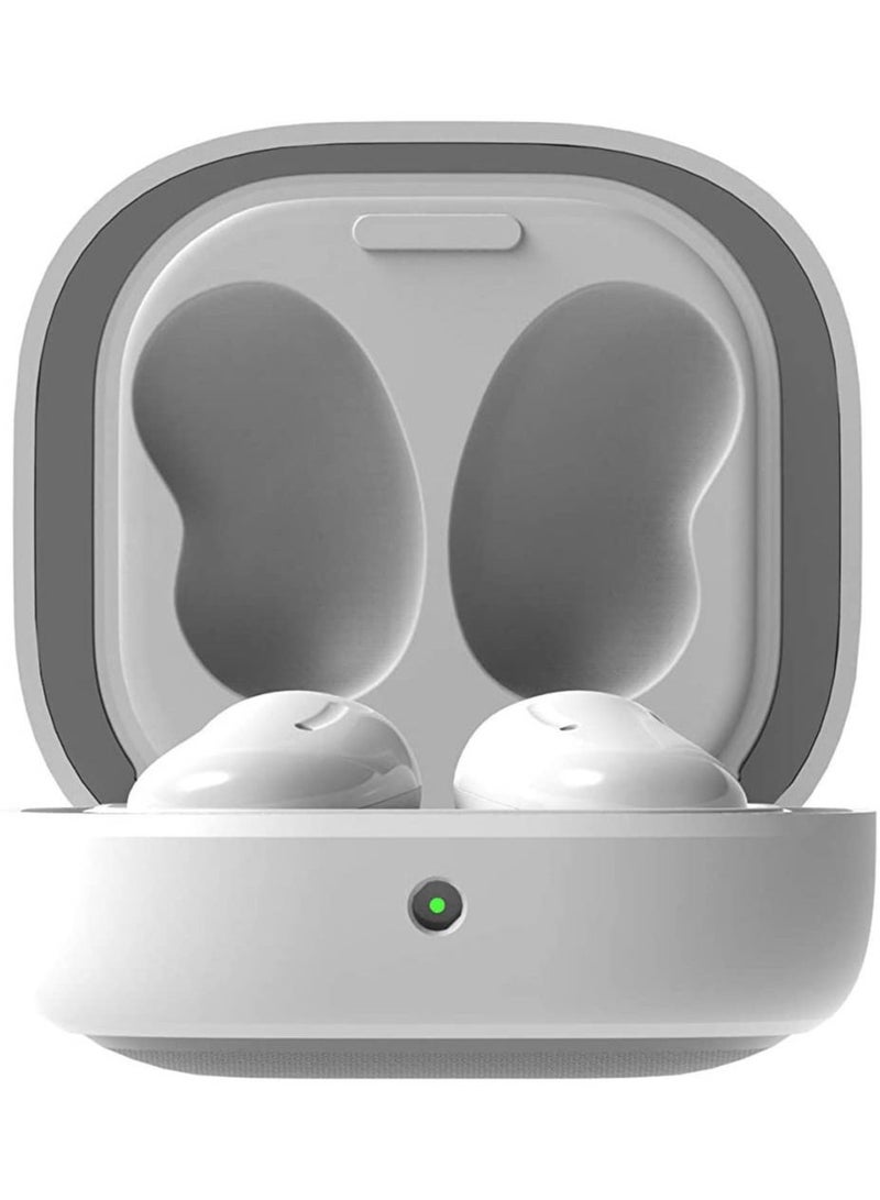 VRS Design Modern Case Cover for Galaxy Buds Live / Buds Pro / Buds 2 with Leather Strap - White - Image 3