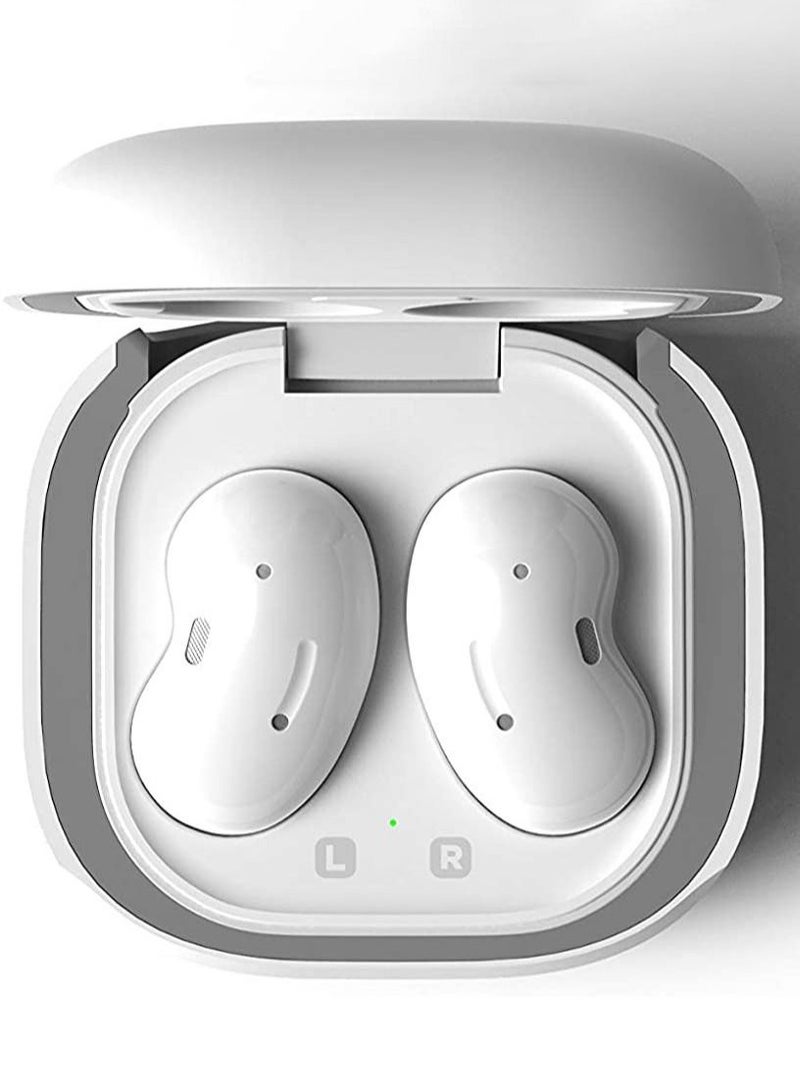 VRS Design Modern Case Cover for Galaxy Buds Live / Buds Pro / Buds 2 with Leather Strap - White - Image 4