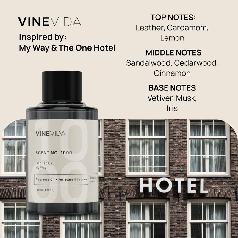 VINEVIDA Reed Diffuser for Home & Bathroom | Long-Lasting Scent Sticks Set | Oil Stick Diffuser | Bathroom Scent - Room Fragrance No. 1000 - Inspired by: My Way & The One Hotel - Image 2