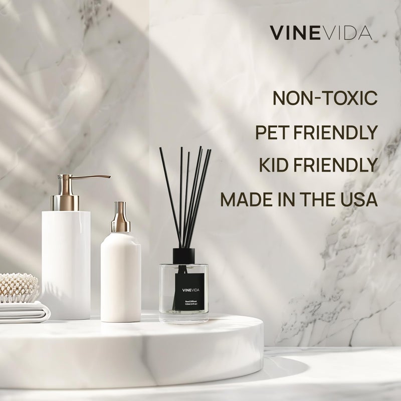 VINEVIDA Reed Diffuser for Home & Bathroom | Long-Lasting Scent Sticks Set | Oil Stick Diffuser | Bathroom Scent - Room Fragrance No. 1000 - Inspired by: My Way & The One Hotel - Image 4