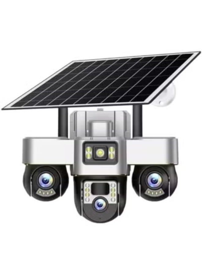 JAJEEK 4G Solar-Powered Outdoor PTZ Security Camera with Triple-Lens System, 360° Rotation, Wireless Remote Monitoring, Motion Detection Alerts, Night Vision, Two-Way Audio & App Control – Smart Outdoor Surveillance - Image 3