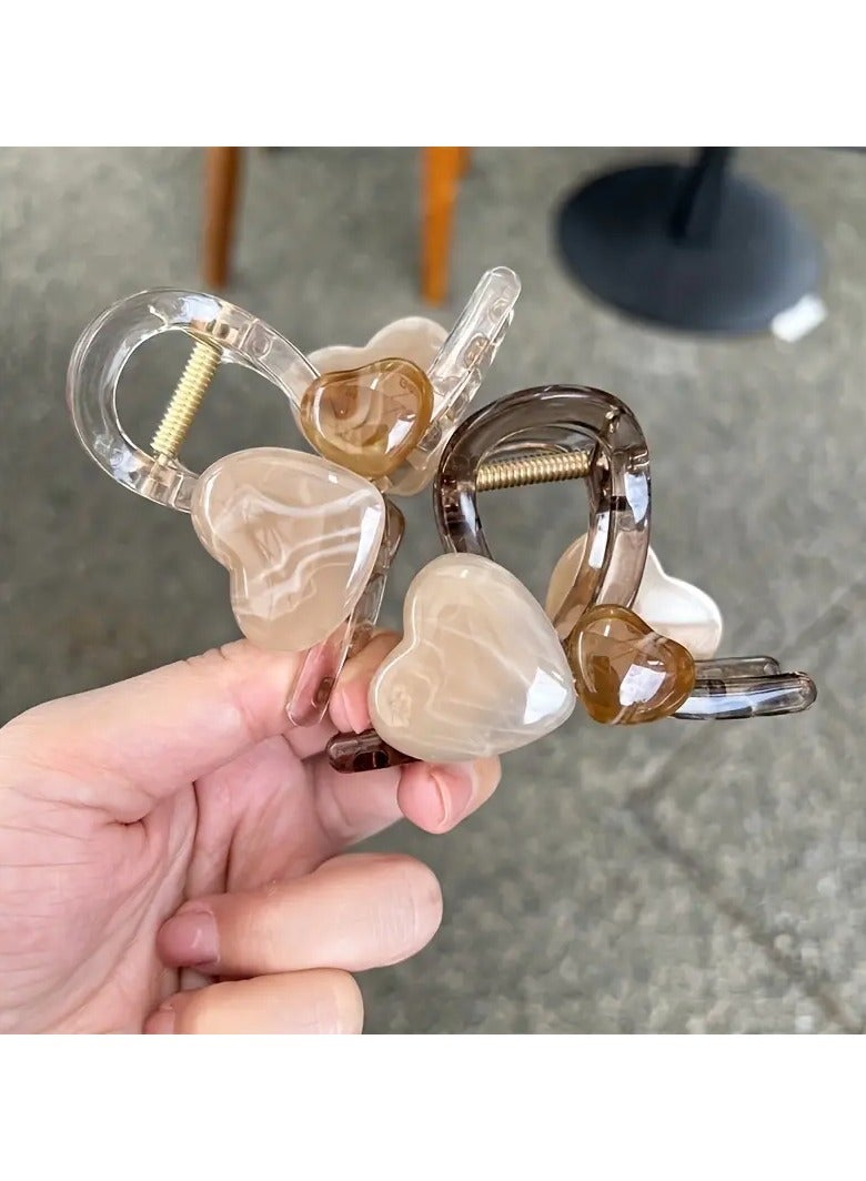 Goolsky 2 قطع مشابك شعر على شكل قلب للبنات العصرية، مشبك سمكة القرش القذالي لعيد الميلاد هدايا ملحقات الحفلات - Image 5