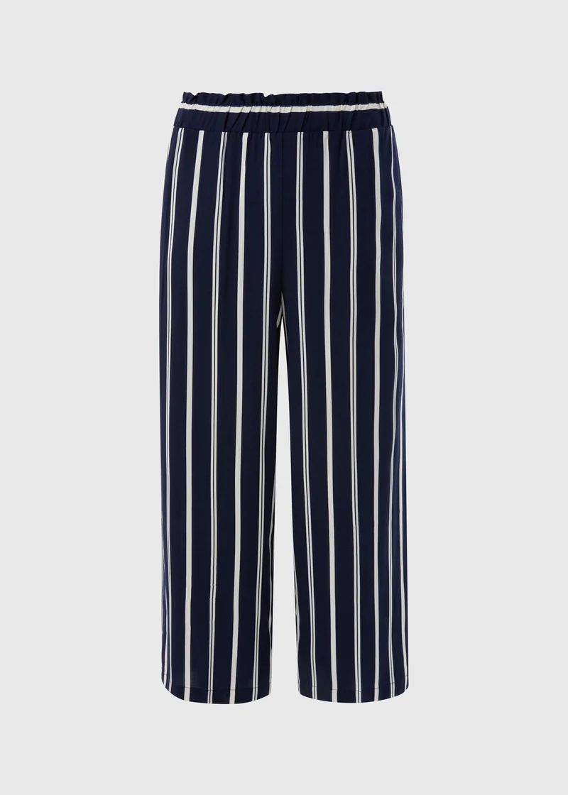 Matalan Navy Stripe Cropped Trousers