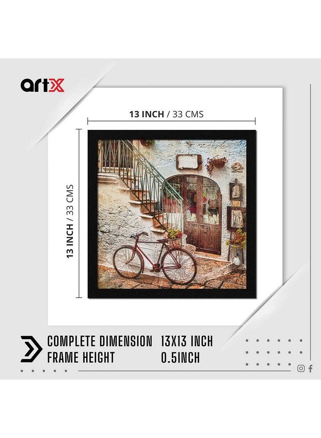 ArtX Paper Vintage City Street Wall Painting For Wall Decoration, Wall Painting For Living Room, Multicolor, Abstract, 13X13 in, Set of 1 - Image 2
